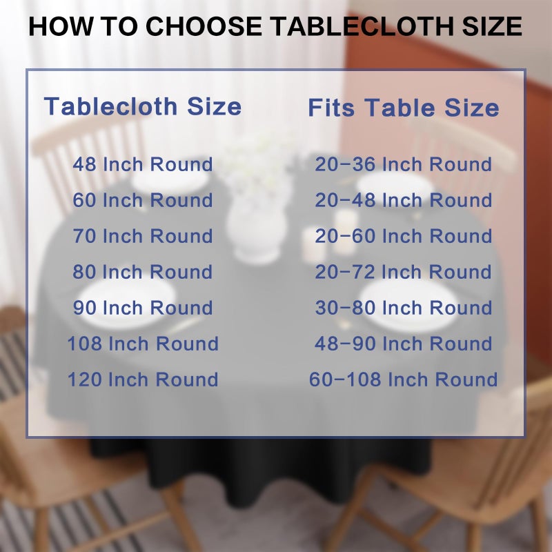 GFCC 48 Inch Round Tablecloth - Round Polyester Tablecloth Round Table Cover Table Cloth for Event Wedding Birthday Party Banquet Restaurant, Black - Image 4